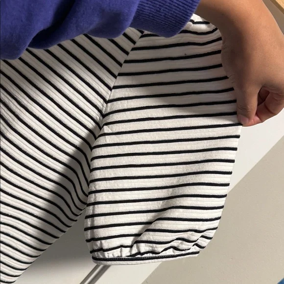 Anne Klein Black and White Striped Top - Picture 3 of 5